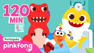 Ai!! Osso do Dinossauro Está Quebrado! | +Completo | Pinkfong, Bebê Tubarão! Canções para Crianças