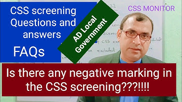 CSS Screening 2022 | Questions and answers | #FAQs #css #css2022 #negativemarking