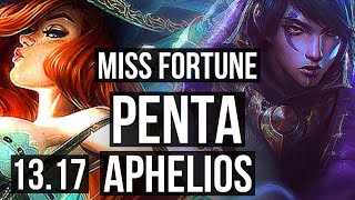 MISS FORTUNE & Ashe vs APHELIOS & Braum (ADC) | Penta, 12/1/4, Legendary | NA Master | 13.17