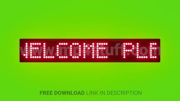 Welcome Please Sign In Scrolling Red Dot Matrix LED Text Animation on Green Screen Seamless Loop
