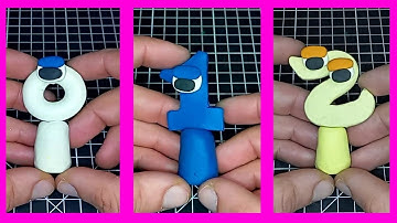 #diy #asmr SPRUNKI OC NUMBER LORE WITH CLAY. MAKING NUMBERS - 0,1,2.