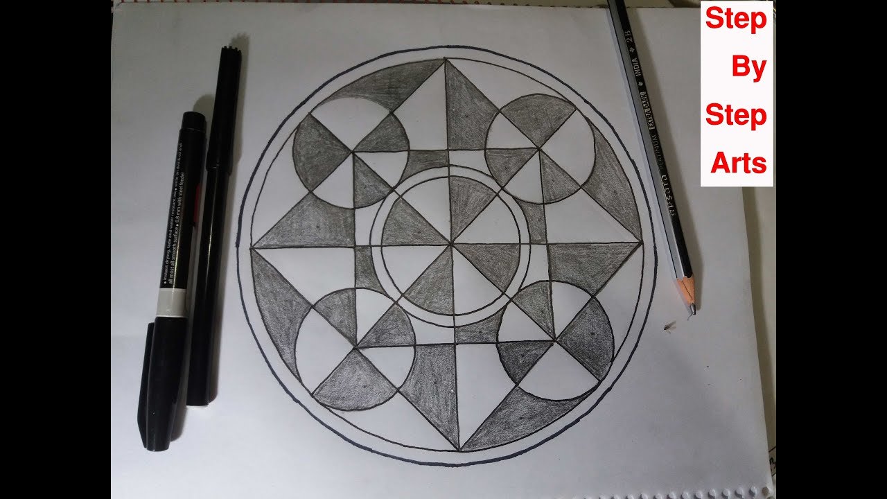 How To Drawing Circles geometrical shapes step by step ...