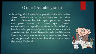 Autobiografia Gênero Textual Que Aborda Uma Autodescrição.