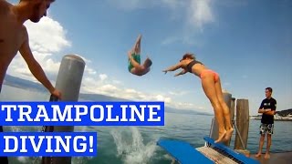 Trampoline Diving Into the Lake | PEOPLE ARE AWESOME