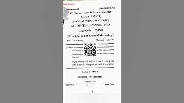 PPU UG Regular Sem-1 PYQ 2025 (MIC1: Minor Core Course) Accounting #ppu#ugsem1#pyq#ug#exam#ppuexam
