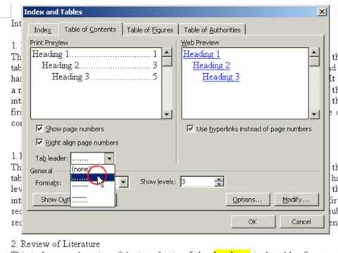 create table of contents in word 2003 create table of contents in word 2003