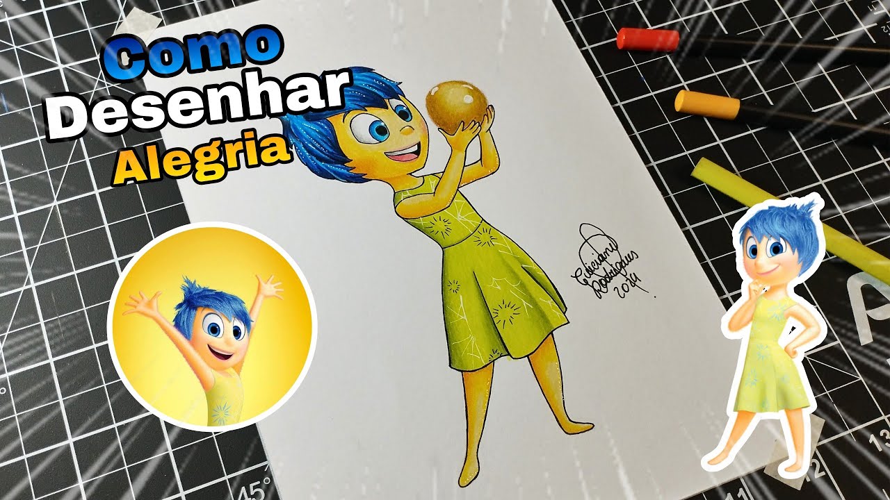 Como Desenhar e Colorir Alegria de Divertida-mente 2 - Passo a Passo ...