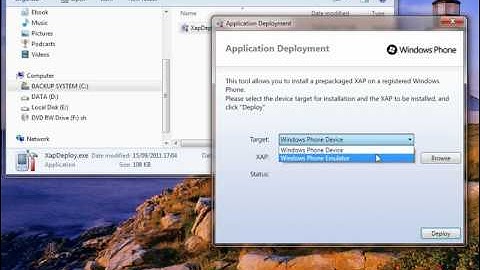 how to load XAP files to Windows Phone Emulator