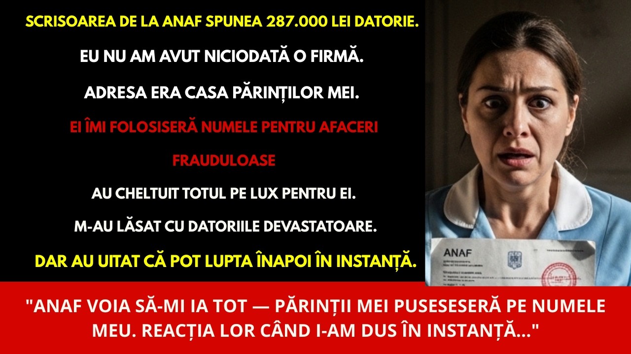 Părinții mei au pus datoria lor pe numele meu ... scrisoarea de la ANAF a schimbat totul