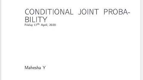 18EC44 ESLA Module-2 Conditional Joint Probability