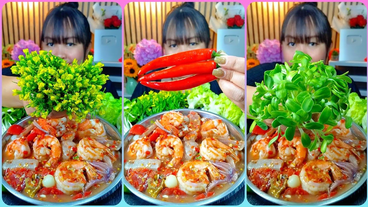 ส้มตำกุ้งสุกกับหมึกกรอบ เผ็ดแซ่บนัวอร่อยสุดๆ @ตั้งใจกิน 
