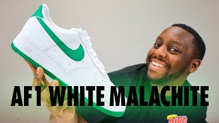 Nike Air Force 1 White Malachite Green On Foot Sneaker Review QuickSchopes 644 Schopes FJ4146 102
