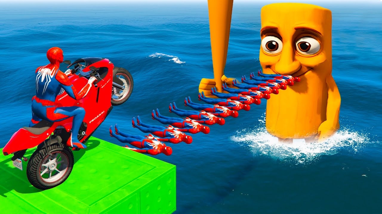 SPIDER-MAN against TUNG TUNG TUNG SAHUR on Motorcycle in SPIRAL BRIDGE | GTA VERSICOLOR