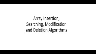 Array Insertion,Searching, Modification,Deletion Algorithms in Bengali| বাংলা ভাষায় কম্পিউটার সাইন্স
