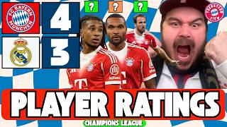 BAYERN MUNICH 4-3 REAL MADRID LIVE PLAYER RATINGS