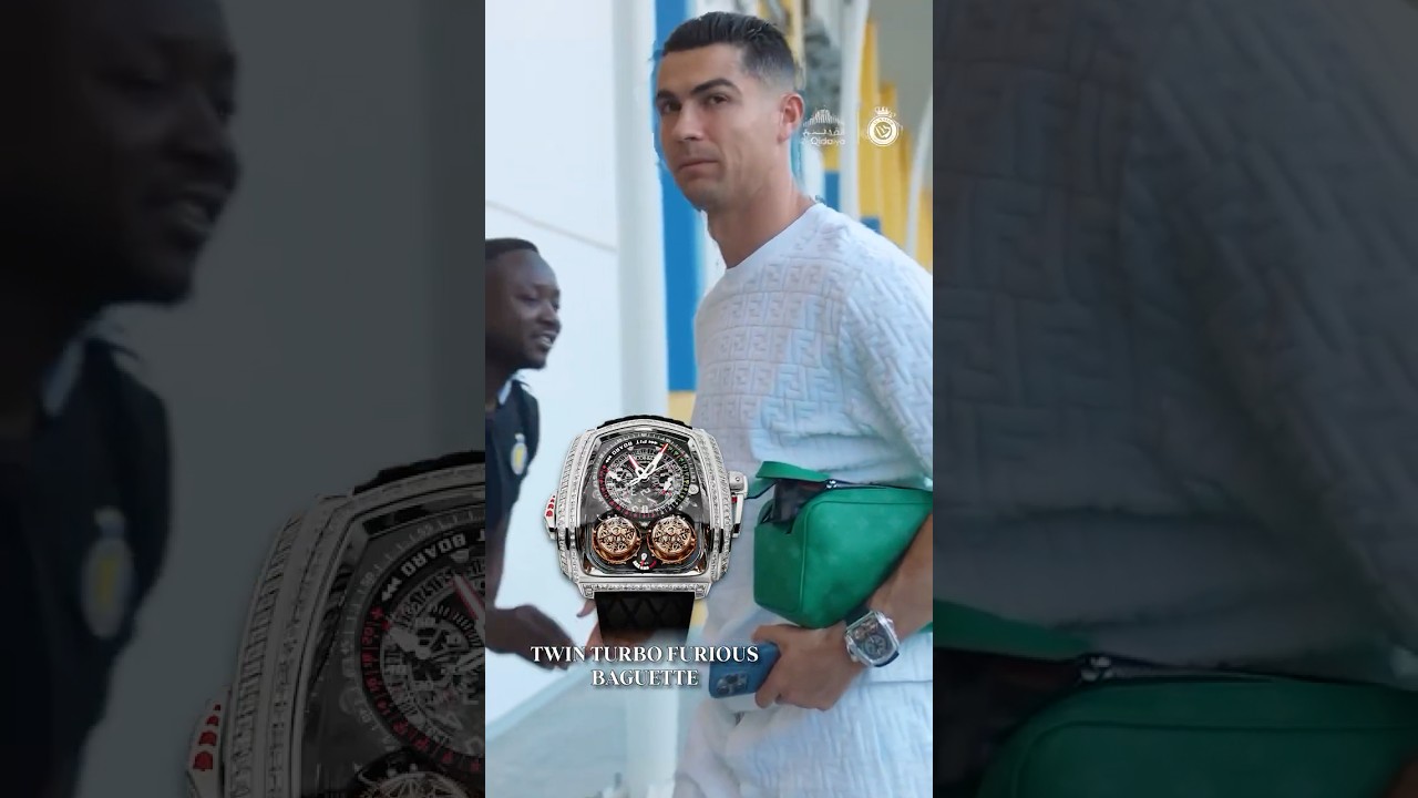 Cristiano wearing the Jacob & Co.  Twin Turbo Furious Baguette