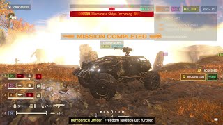 Helldivers 2 going postal against the mindless masses with the incineration FRV in sangis [diff 6]