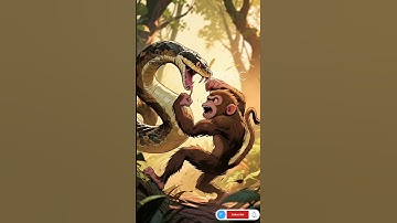 monkey vs python. #ai #cartoon #animation #cute #python #monkey #minivlog #fyp