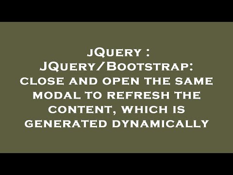 jQuery : JQuery/Bootstrap: