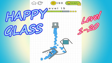 Happy Glass Fun Gameplay Walkthrough| Levels 1-20 | Draw Lines To Fill The Glass