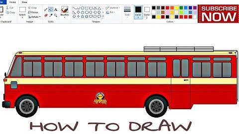 Drawing Bus on computer using Ms Paint in easy steps | 90s MSRTC Bus drawing | How to draw ST Bus.