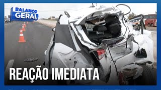 PULOU DO CARRO: motorista sai ileso de batida entre carro e ônibus | Balanço Geral Minas