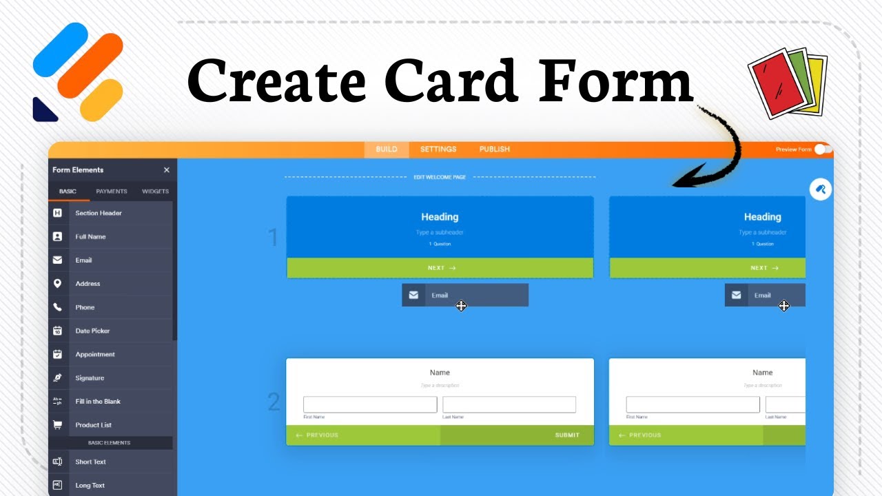 How to make a Jotform card form (Use Card Design) - YouTube