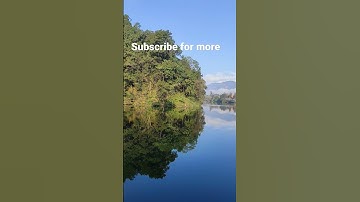 Magical Reflection |  Mountains View from Pokhara dam side| Fewa Lake  # shorts #nepal #lake