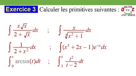 Exercice corrigé. Calcul de primitives, calcul d