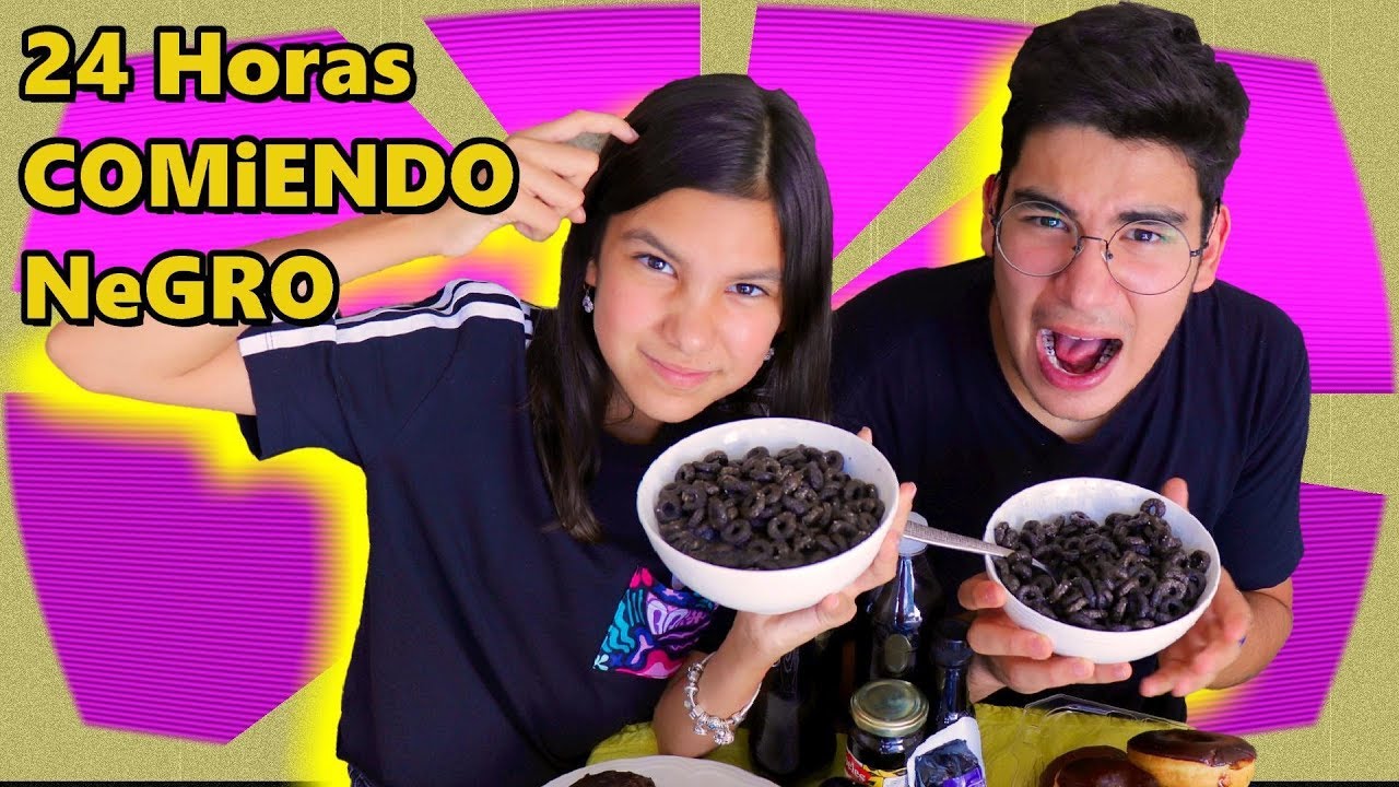 juegos panamericanos 2019 en vivo 24 HORAS COMIENDO NEGRO | Reto con mi hermano Sebastian | TV Ana Emilia