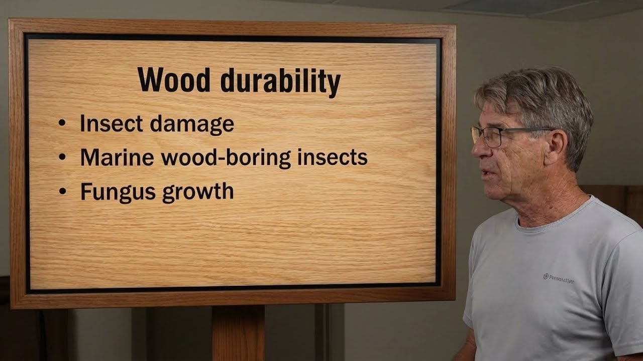 Durabilité du bois : Endommagement des insectes - Xylophages marins -  Croissance de champignon.