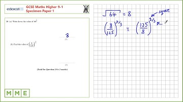 GCSE Maths EDEXCEL Higher Specimen     Paper 1   Q10 Indices rules