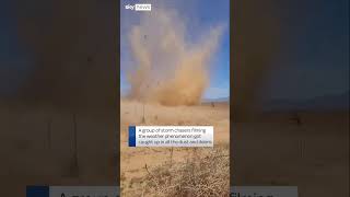 Dust devil swirls on Route 66