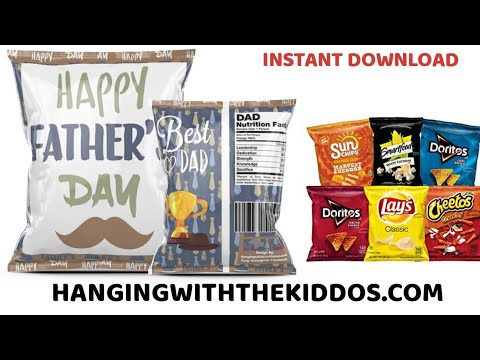 Father's Day Gift Bag Printable: Chip Bag Template - YouTube