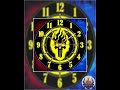 Skull Flame Wall Clock 13.8” Silent Tempered Glass Gothic Punk Halloween Decor