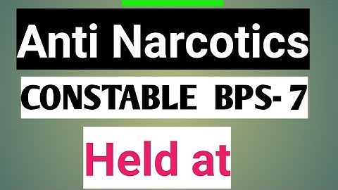 ANF. Anti Narcotics Force BPS-7 solved paper held at 2 February 2021