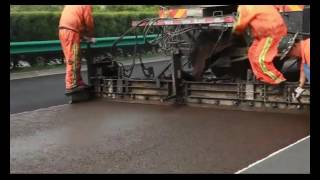 Dagang Microsurfacing paver working on China highway