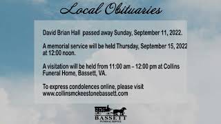 Obits for September 13, 2022