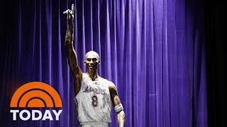 LA Lakers unveil a nearly 20-foot-tall statue of Kobe Bryant
