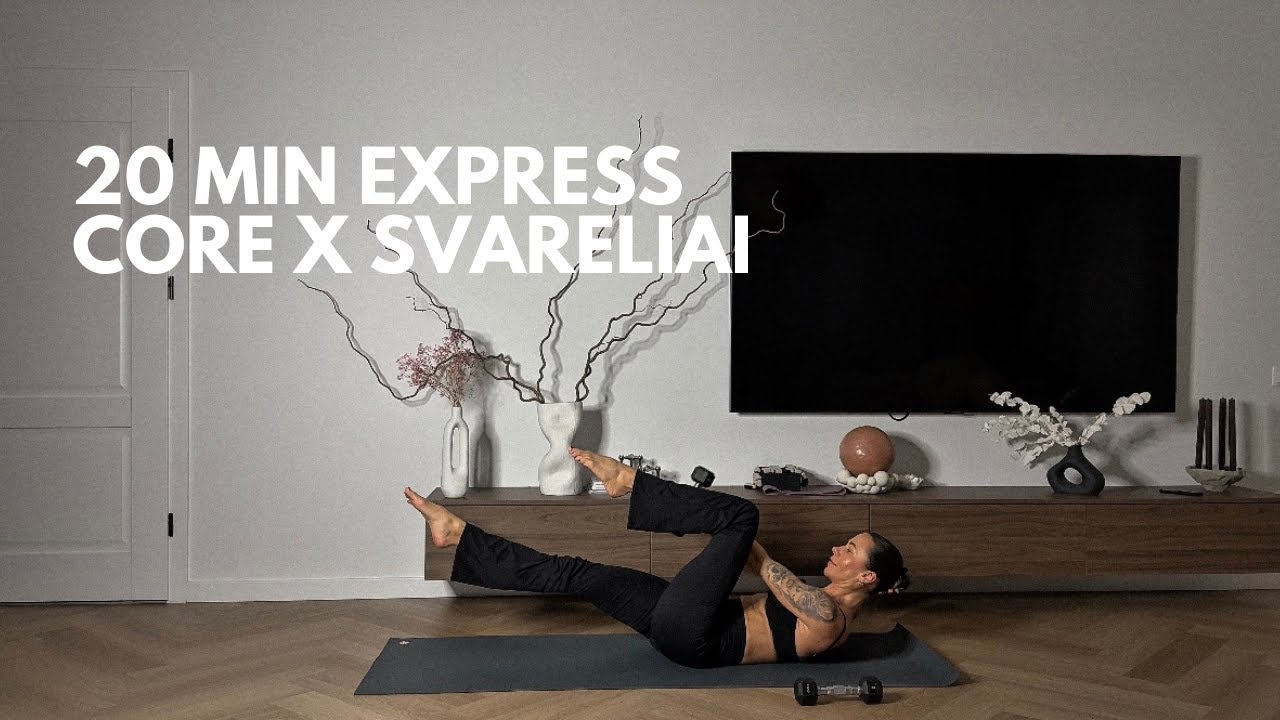 20 MIN EXPRESS CORE TRENIRUOTĖ | SVARELIAI | CORE & CHIC | Pilatesas namuose