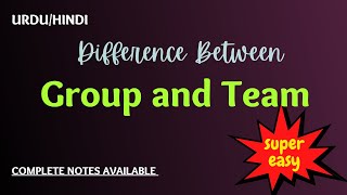 Difference between Group and Team in management in Urdu/Hindi | Group| Team | Managing teams