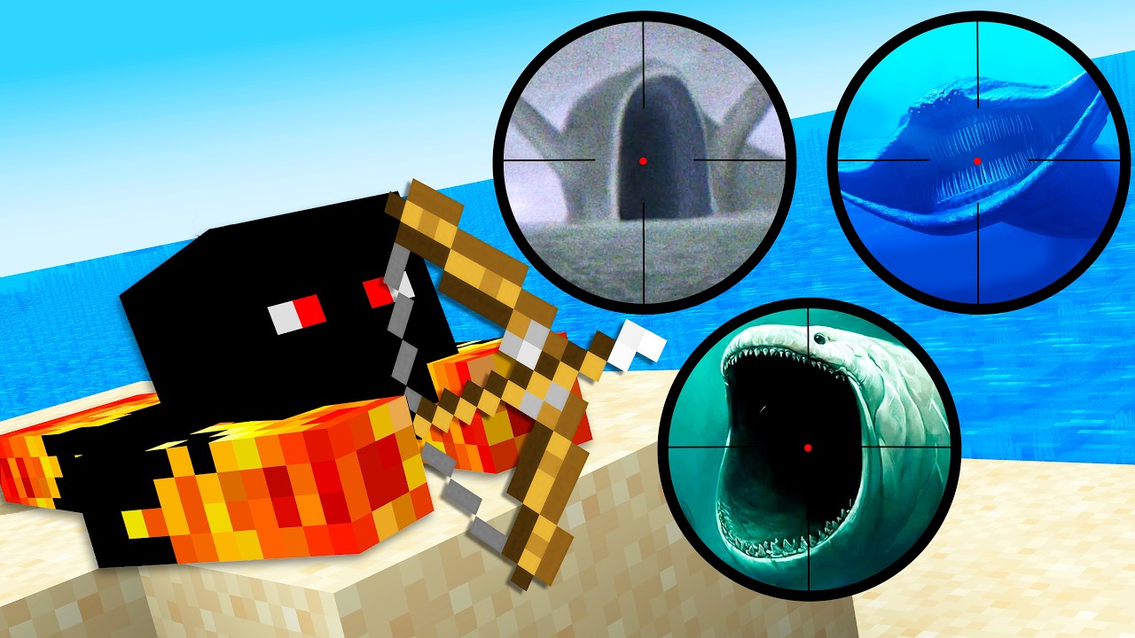 ENCONTREI OS MONSTROS MARINHOS LENDÁRIOS NO MINECRAFT
