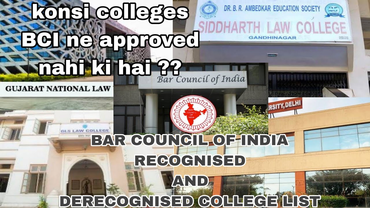 Bar council of India Recognised and nonrecognised LAW Colleges YouTube