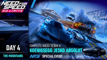 Day 4 (The Mountains) Koenigsegg Jesko Absolut Special Event | NFS No Limits