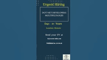 Dot Net Developer   #remote #dotnet #datascience #hyderabad #pune #bangalore #developers #education