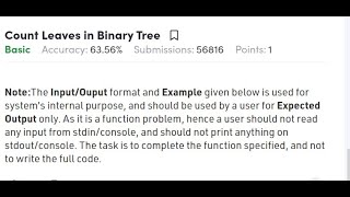 COUNT LEAVES IN BINARY TREE | GFG | OLA CABS | SAMSUNG