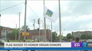 Organ recipient raised the donate life flag at Methodist University Hospital