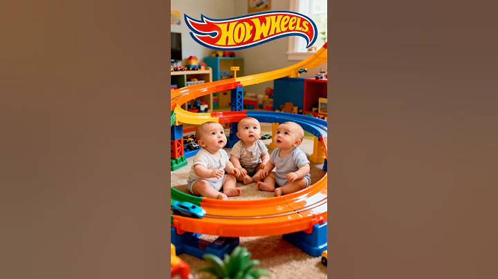 🏎Triplet Hot Wheels Race #short #cars #hotwheels #tripletbabies #race #cute #cartoon #disney #viral