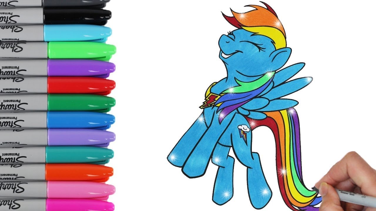 Pony Coloring Book Pages Rainbow Dash Mlp Video Kids Art