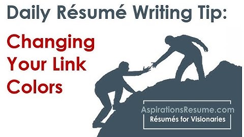 Daily Resume Tip: Changing Link Colors in MS Word